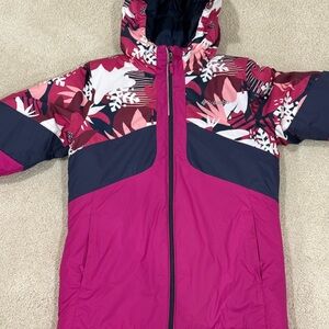 Like New Girl Columbia Floral Pink Kids Ski Jacket